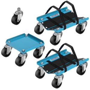 kohree snowmobile dolly set heavy duty, carries up to 1500 lbs, 3pcs snowmobile dolly with an extra swivel caster