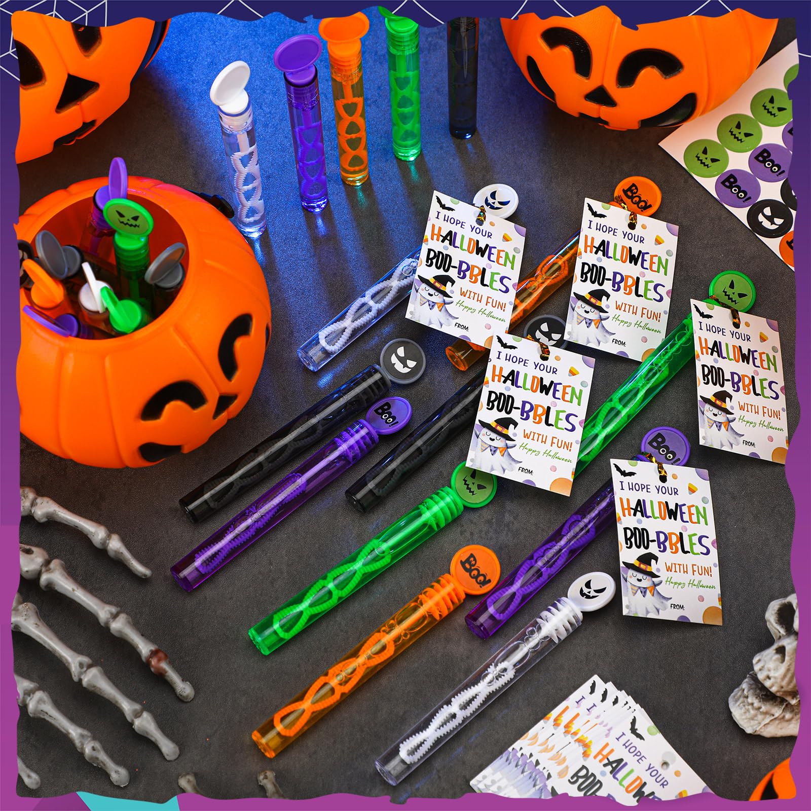 Rotatingpals 30 Pcs Halloween Students Gifts Halloween Party Favors Bubble Wands Trick or Treat Classroom Gifts Halloween Mini Bubbles Halloween Goodie Bag Fillers Non Candy for Kids Bulk