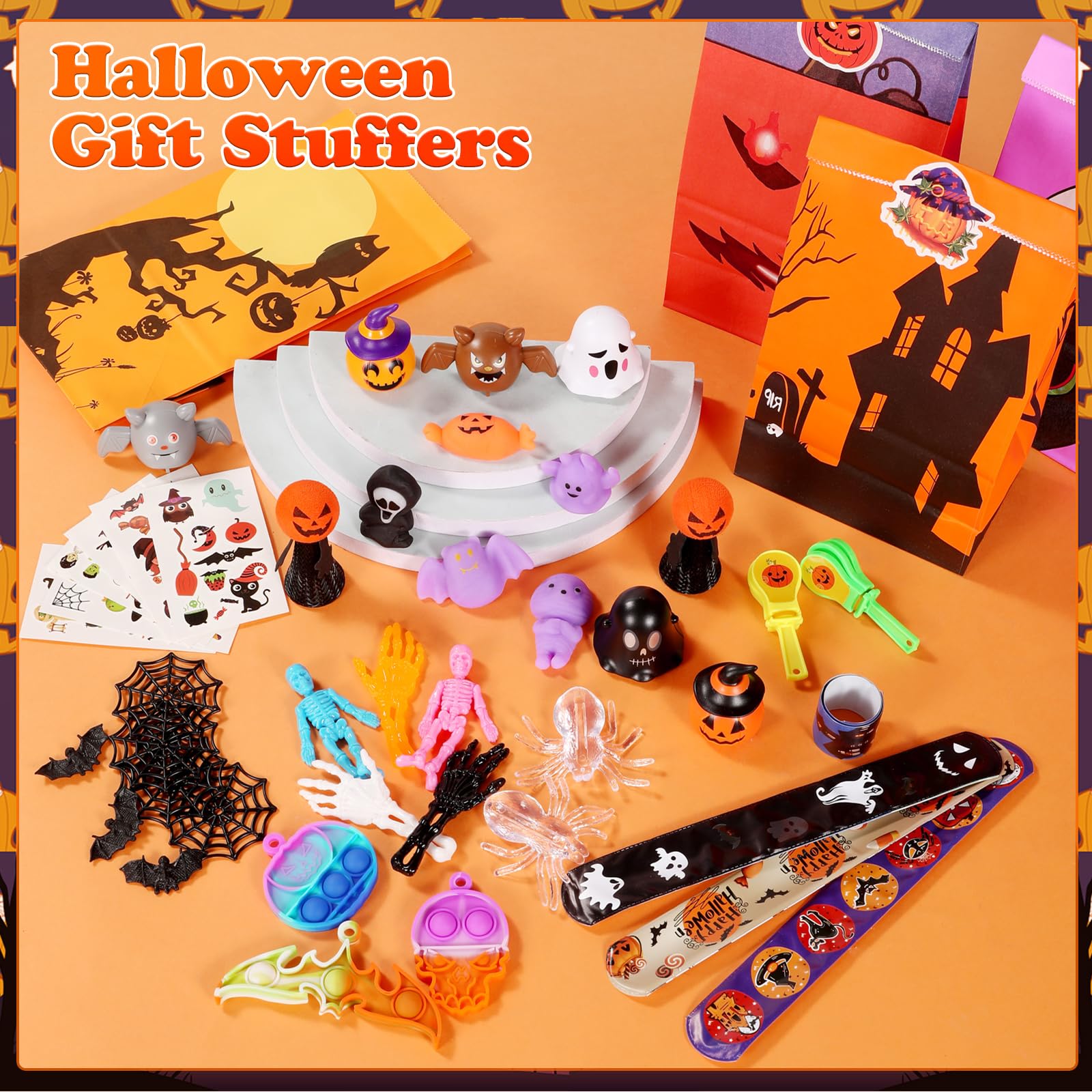 KENWQZI 266 pcs Halloween Party Favors for Kids, Halloween Toys Bulk for Kids,Halloween Goodie Bag Stuffers, Halloween Pinata Stuffers,Treasure Box Toys, Carnival Prizes, School Classroom Reward