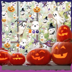 Sabary 6 Sheet/ 36 Pcs Halloween Ghost Decals Halloween Ghost Wall Decals Halloween Wall Clings Stickers Removable Peel and Stick Ghost Decals for Bathroom Wall Door Clings Party Decor