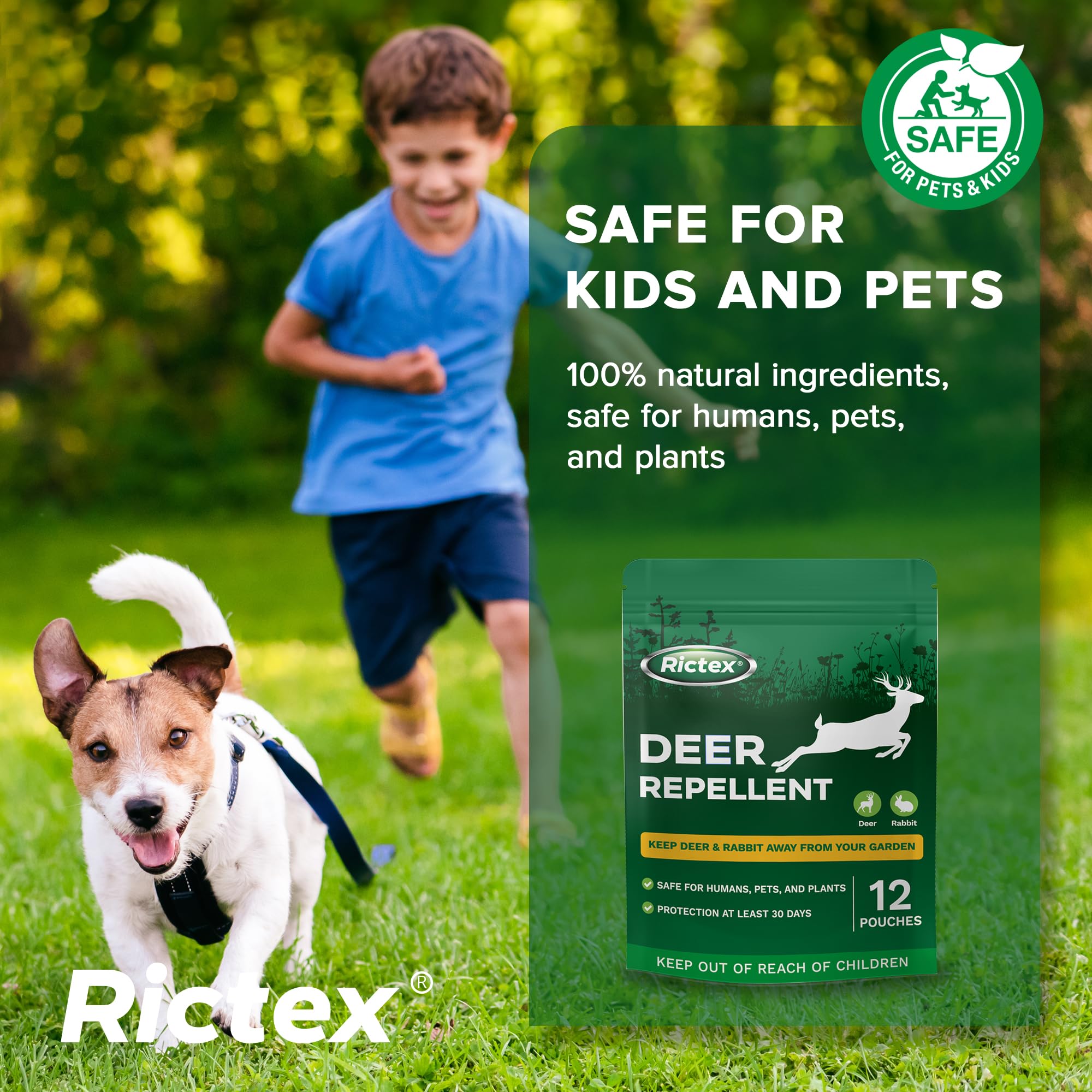 Deer Rabbit Outdoor Repellent Pouches: Deer Deterrent for Garden - Rabbit Repellent for Plants - Safely Repel Deer and Rabbit - Protect Your Yard - 12 Powerful Mint Scent Packs