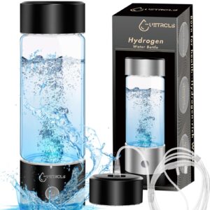 hydrogen water bottle 2024, hydrogen water bottle generator with spe pem technology water ionizer, hydrogen water machine improve water in 3 minutes for home, office, travel, daily drinking(black)