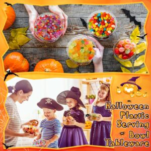 Funnymoom 60 Pcs Halloween Candy Bowl Trick or Treat Plastic Serving Bowl Tableware Halloween Candy Dish Halloween Party Supplies Salad Bowls Plastic Serving Bowls for Halloween Party