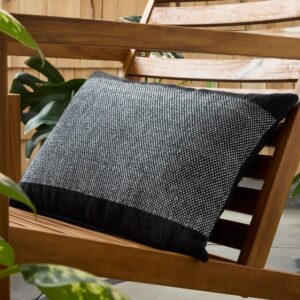 TOWN & COUNTRY TERRA Alara Indoor/Outdoor Decorative Pillow, 14"x20", Black/Ivory