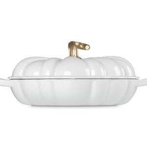 Le Creuset Enameled Cast Iron Figural Pumpkin Braiser, 2.75 qt., White