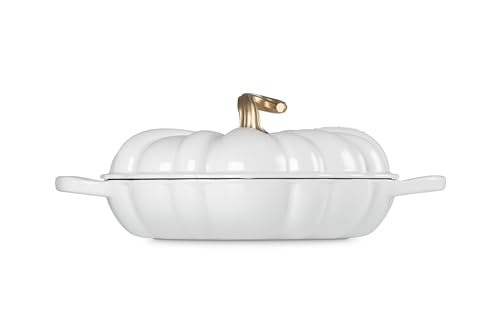 Le Creuset Enameled Cast Iron Figural Pumpkin Braiser, 2.75 qt., White