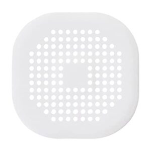 DISPRA Shower Drain Hair Catcher, Silicone Drain Protector, Durable Silicone Hair Stopper, Shower Drain Covers, Easy to Install and Clean, Bathtub Drain Cover for Kitchen Bathroom, White/Grey