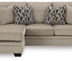 Signature Design by Ashley Stonemeade Casual Right-Arm Facing Sofa Chaise with 4 Toss Pillows, Light Brown