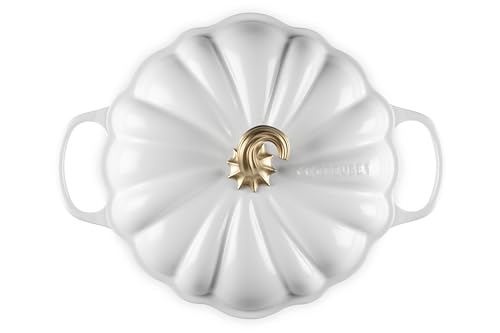 Le Creuset Enameled Cast Iron Figural Pumpkin Braiser, 2.75 qt., White