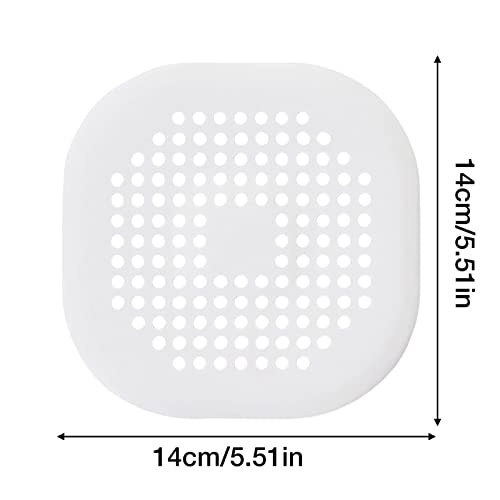 DISPRA Shower Drain Hair Catcher, Silicone Drain Protector, Durable Silicone Hair Stopper, Shower Drain Covers, Easy to Install and Clean, Bathtub Drain Cover for Kitchen Bathroom, White/Grey