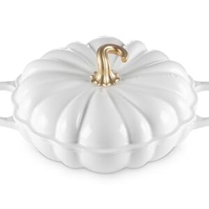 Le Creuset Enameled Cast Iron Figural Pumpkin Braiser, 2.75 qt., White