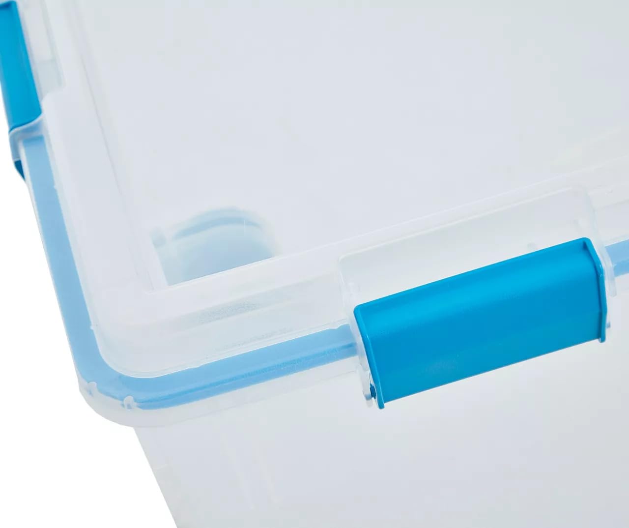 Plexon Wheeled Gasket Box, Latches Locking, Plastic, Blue, Ergonomic Handle, 120 qt, 16.75 in. H X 19.62 in. W X 30.25 in. D, Made in USA