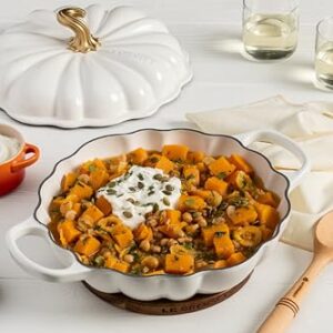 Le Creuset Enameled Cast Iron Figural Pumpkin Braiser, 2.75 qt., White