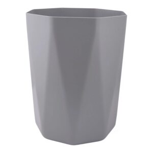 dqoasd 5 gallon trash can, plastic office trash can, geometric silver, gray