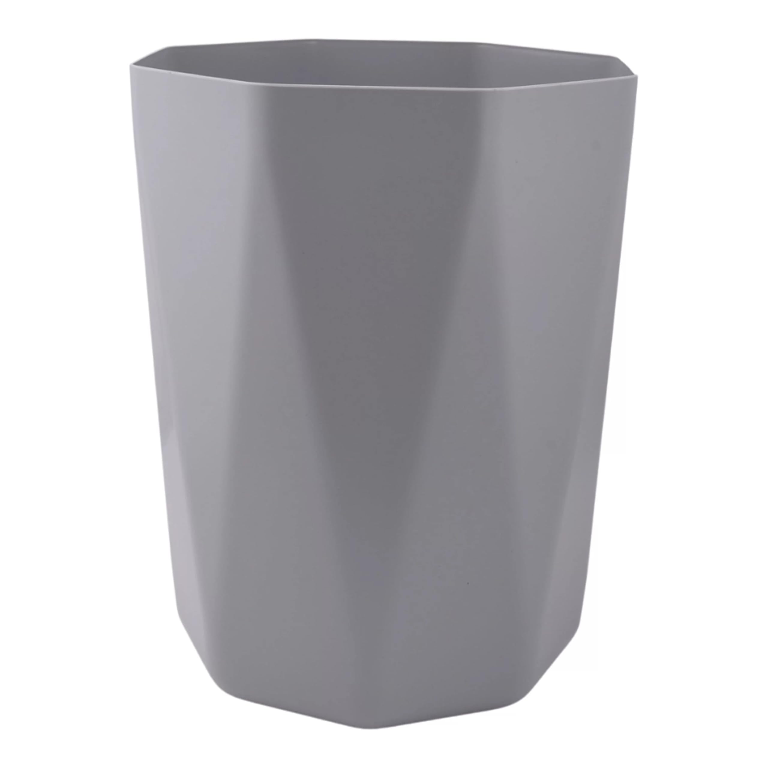 DqOasd 5 Gallon Trash Can, Plastic Office Trash Can, Geometric Silver, Gray