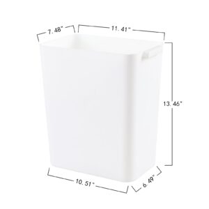 Lasbily 4.5 Gallon 3 Pack Plastic Rectangular Wastebasket, White Slim Trash Can