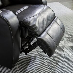 Signature Design by Ashley Caveman Den Power Reclining Loveseat with Console Love Seats, 75" W x 42" D x 42" H, Black