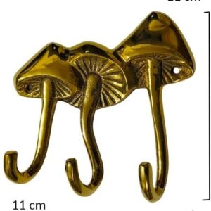 Brass Mushroom Wall Mount Hook Sculpture Unique A Excellent Item for Home | Office | Restaurant Decorations by Indiaart12