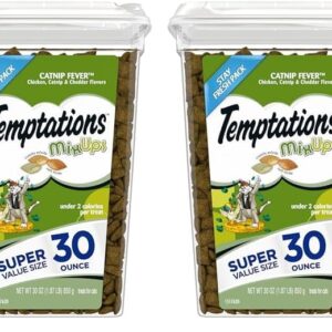 Temptations MIXUPS Crunchy and Soft Cat Treats Catnip Fever Flavor, 30 oz. Tub (Pack of 2)