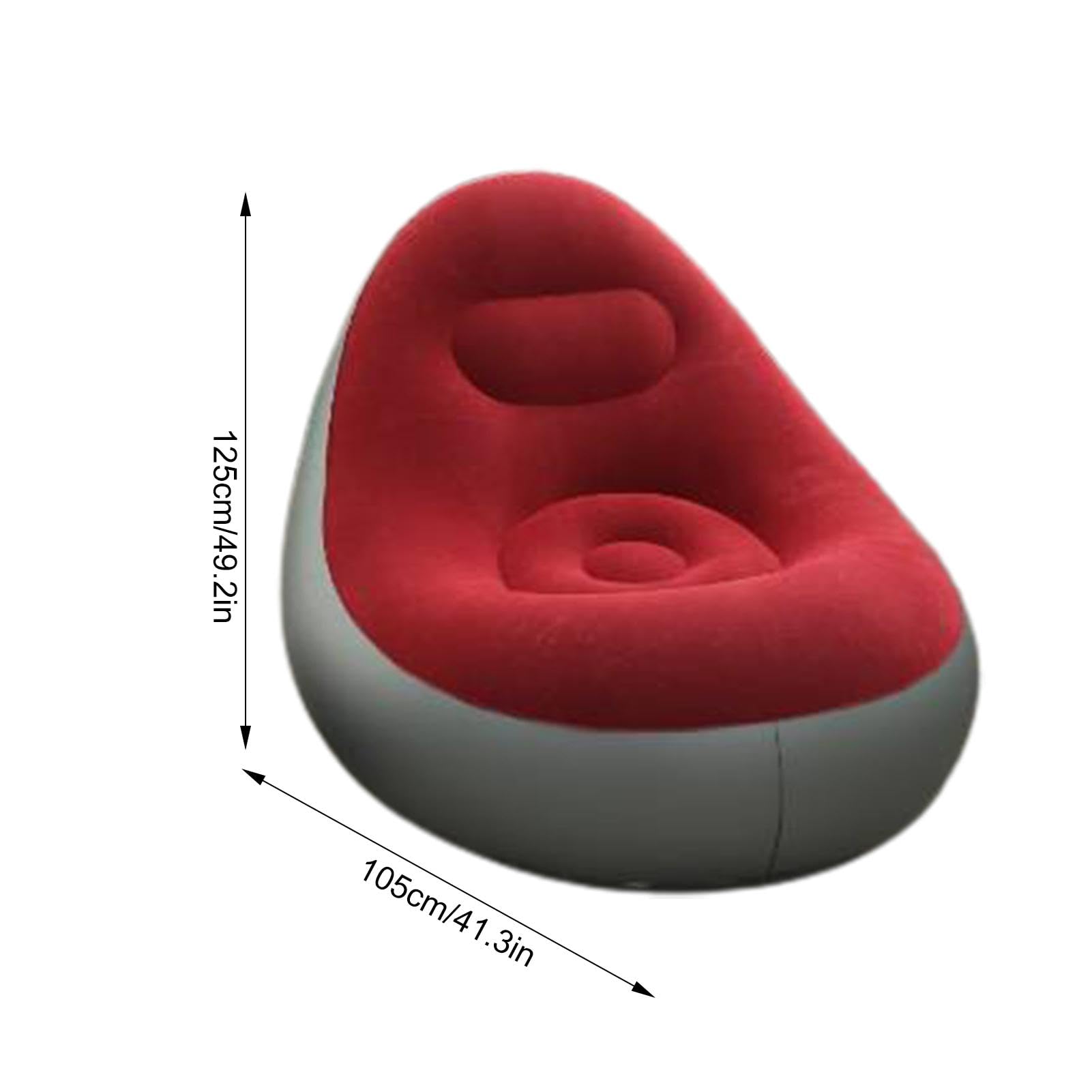 Inflatable Chair, Camping Lounge Chair, Portable Inflatable Lounge Chair, Folding Lazy Sofa Blow Up Couch With With Footrest Stool, Air Sofa Inflatable Couch Outdoor Furniture For Indoor Outdoor, Red