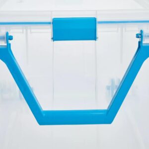 Plexon Wheeled Gasket Box, Latches Locking, Plastic, Blue, Ergonomic Handle, 120 qt, 16.75 in. H X 19.62 in. W X 30.25 in. D, Made in USA