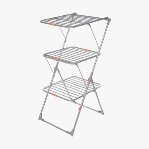 neatfreak collapsible drying rack - vertical 3-tier dryer rack for hanging & air drying clothes, socks, hosiery and towels - space-saving laundry hanger dryer rack with adjustable shelves