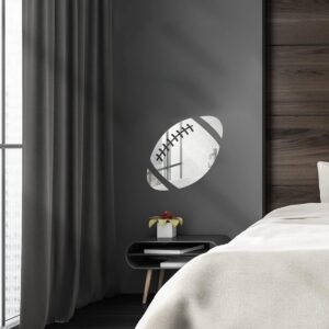 ODOTTAA, Sports Theme Football Shaped Acrylic Mirror Art Sticker for Wall Decor for Boys Bedroom, Dressing Room, Wardrobe, Door