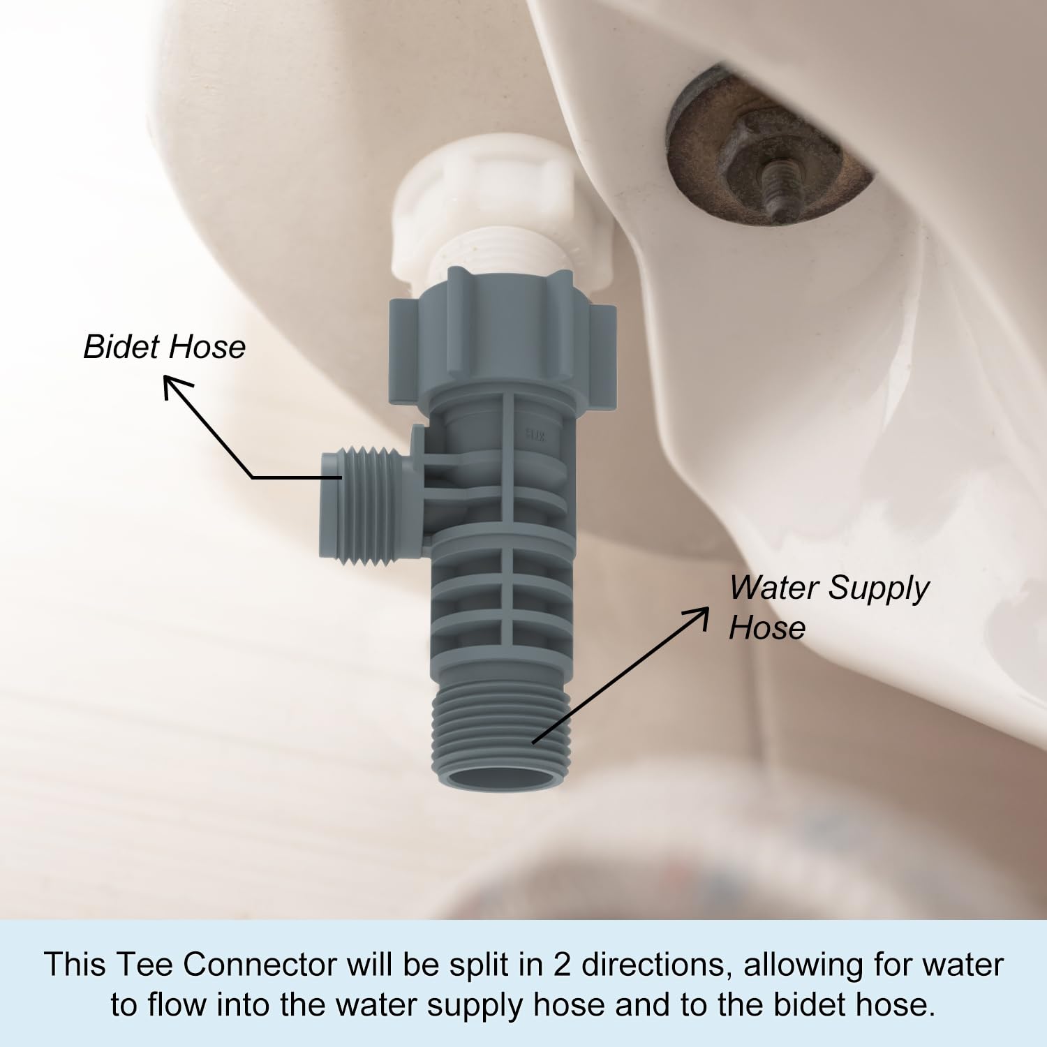 Bidet Tee Connector, T Valve, Replace OEM TOTO THU6234, 7/8 inch Toilet T Adapter, Tee Fitting for Washlet A100, C100, K300,S300E,S350E, etc