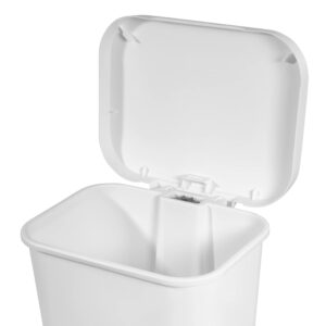 BHCHA 11.9 Gal. StepOn Wastebasket Plastic, White