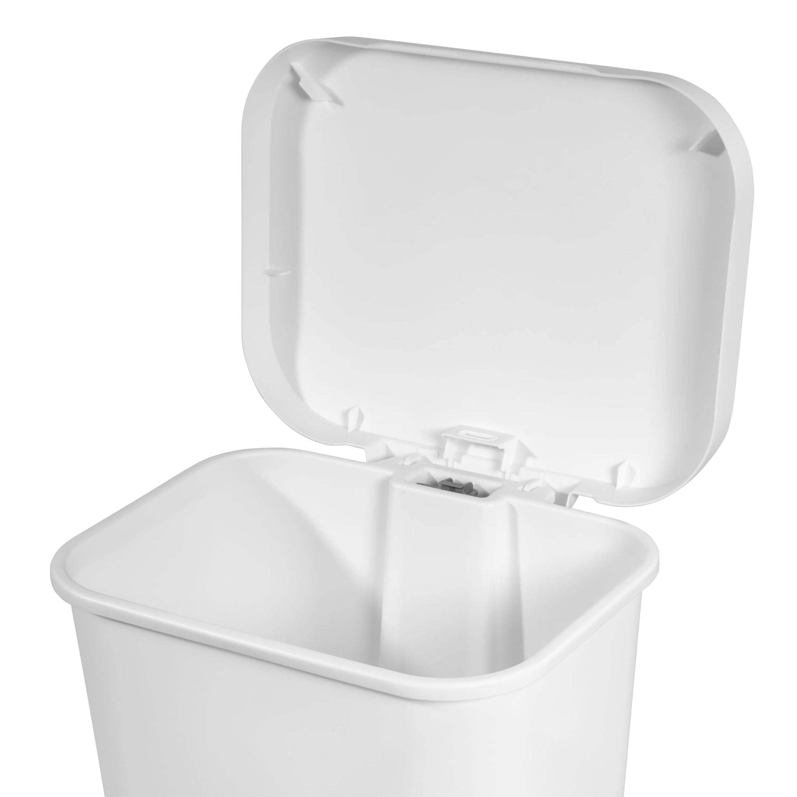 BHCHA 11.9 Gal. StepOn Wastebasket Plastic, White