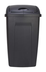 bhcha 13 gallon trash can, plastic swing top kitchen garbage trash can