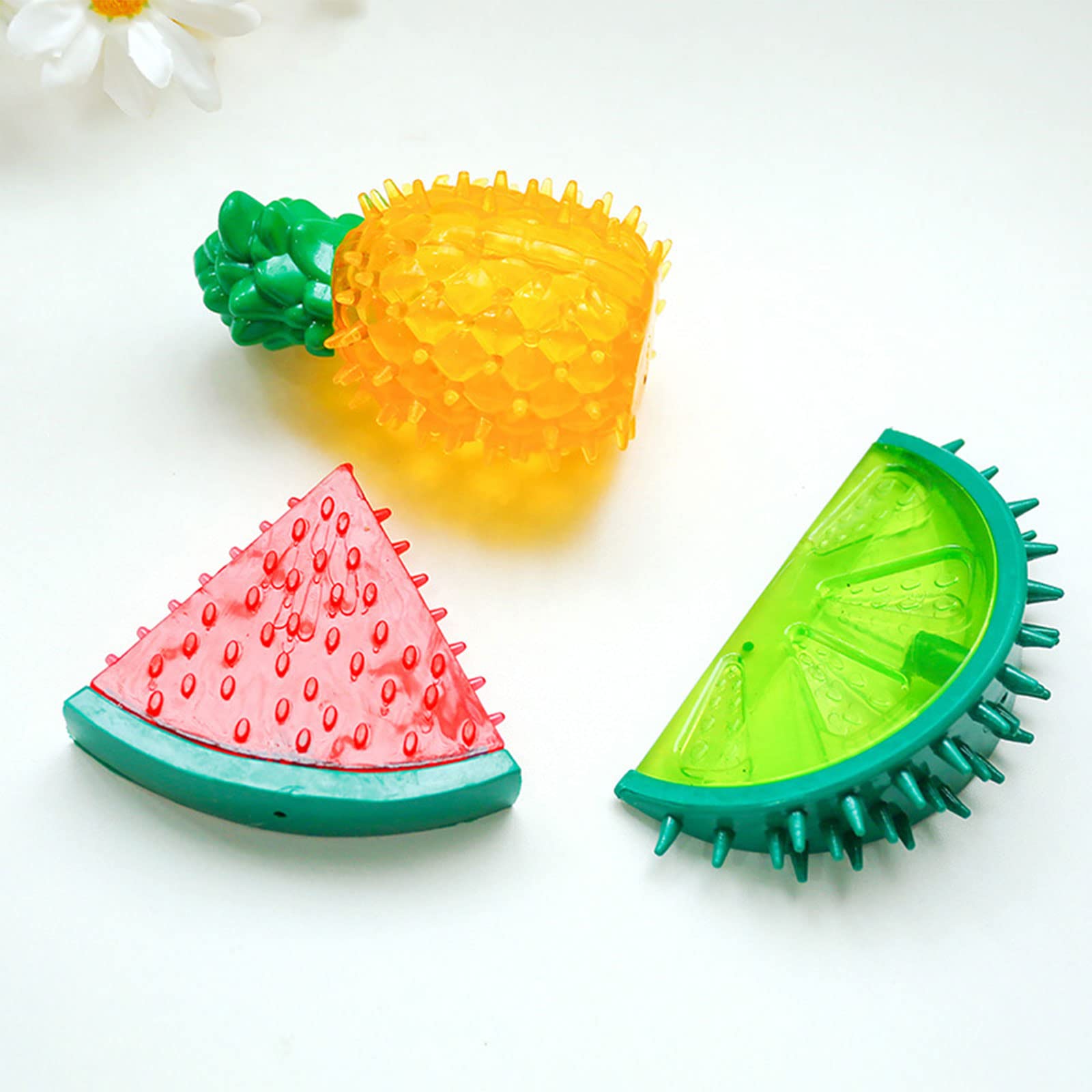 Psdndeww Dog Toy Pet Molar Toy Fruit Shaped Silicone Chew Puppy Teething Dental Care Toothbrush Toy Safe for Dogs