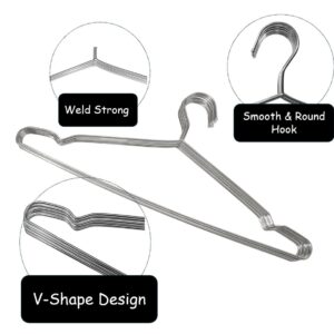 Extra Wide Wire Hangers for Plus Size Clothes, 19 Inch Stainless Steel Plus Size Hangers Ideal for XL, XXL Shirts, Coats, Dresses, Etc. Silver. 10pk.