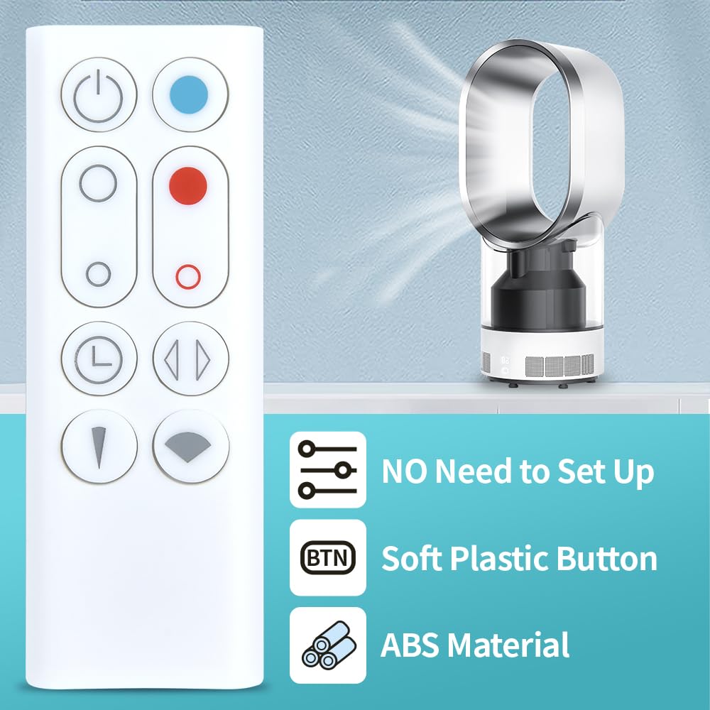 New Replacement Fan Remote Control Compatible for Dyson AM09 Hot + Cool Heater Tower Fan （Part Number: 966538-01）