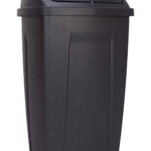 BHCHA 13 Gallon Trash Can, Plastic Swing Top Kitchen Garbage Trash Can