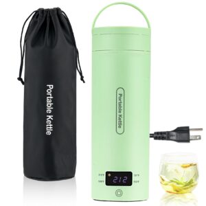 coholyty portable electric kettle: travel small water boiler, heater with 4 temperature control, 304 stainless steel, with boil dry protection & fast boil, bpa-free, auto shut off (green)