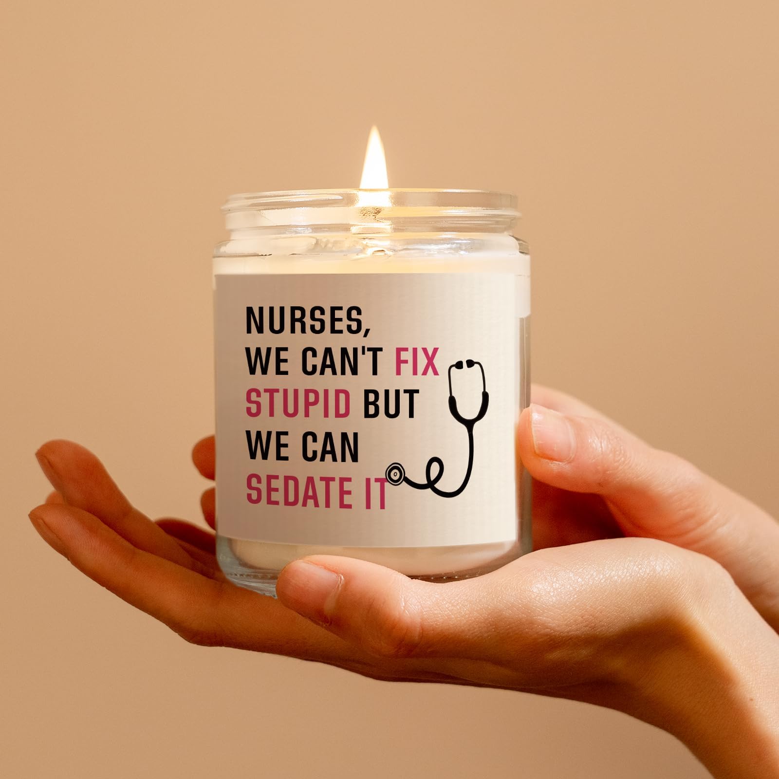 musaecoin Nurse Gifts for Women, Cool Gifts for Nurses, LPN RN Gifts for Nurses, Funny Nurse Appreciation Gifts, Nursing School Graduate Birthday Gifts for Nurse, 7oz Soy Wax Candle (Lavender)