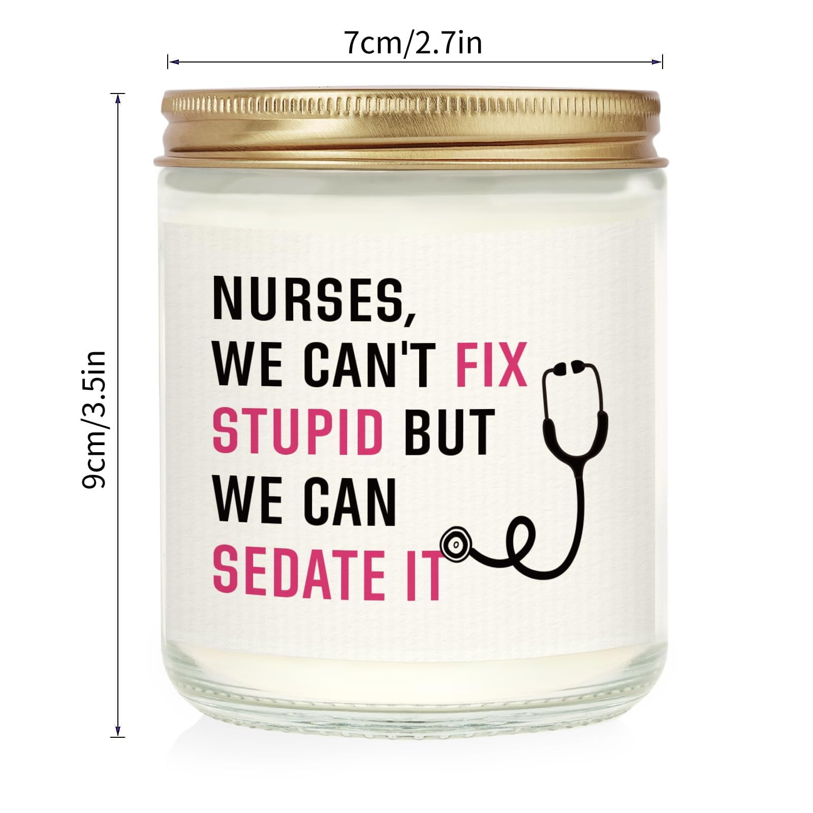 musaecoin Nurse Gifts for Women, Cool Gifts for Nurses, LPN RN Gifts for Nurses, Funny Nurse Appreciation Gifts, Nursing School Graduate Birthday Gifts for Nurse, 7oz Soy Wax Candle (Lavender)