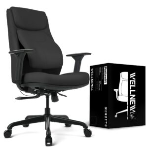 posturelift ergonomic office chair adjustable lumbar support, seat depth, leather chair, adjustable armrest, high back home office desk chairs for posture and back pain.