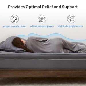 TopTopper Mattress Topper Twin XL, Extra Thick Cooling Mattress Pad Cover for Back Pain, Breathable Mattress with 8-21" Deep Pocket, 5D Snow Down Alternative Overfilled Plush Pillow 39"x80" Light Grey