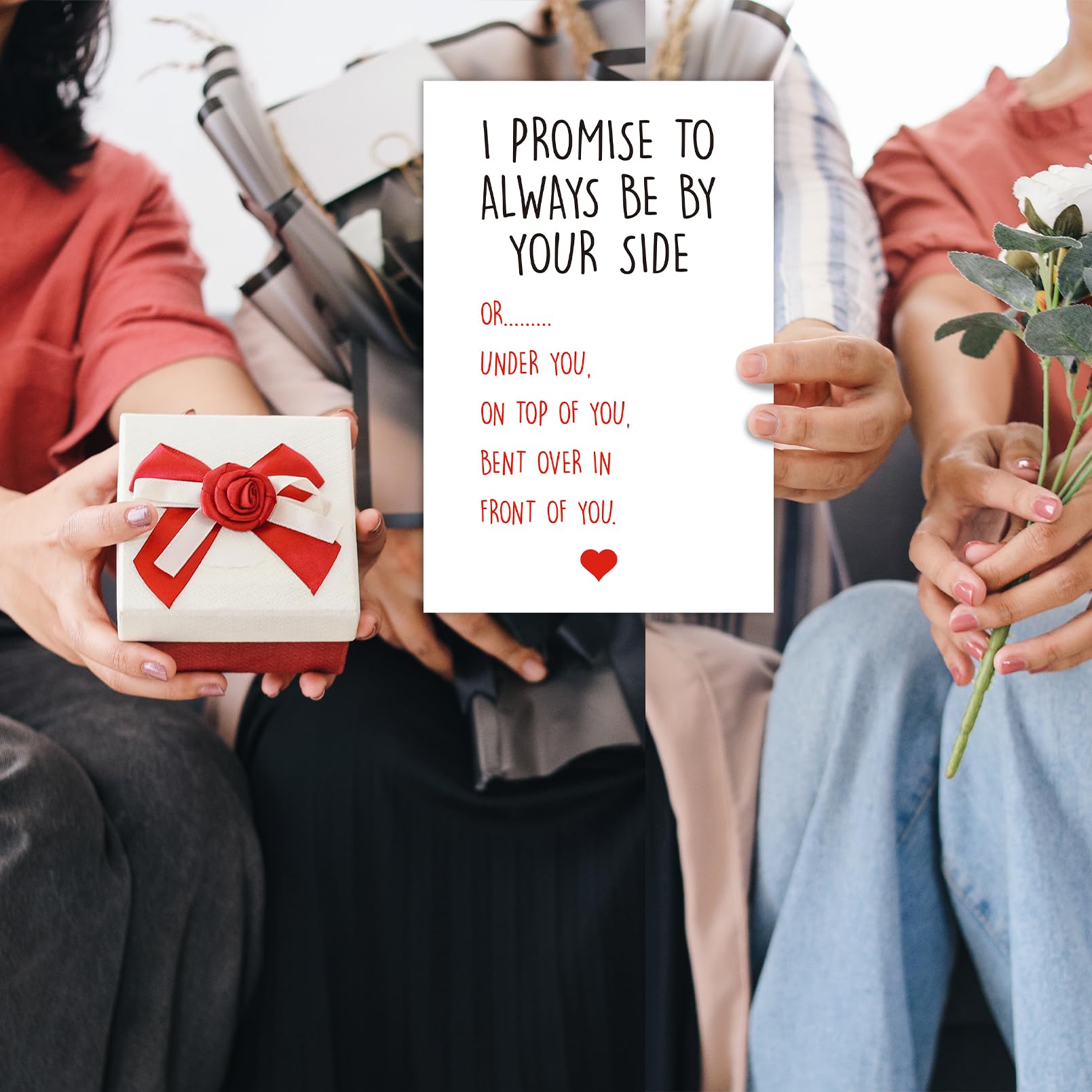 CGBRspacex Funny Anniversary Card for Boyfriend Husband, I Promise to Always Be By Your Side Card, Hilarious Gift for First Second Third Year Anniversary (Top or Under)