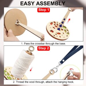 VEOUNDK 3 PCS Portable Wrist Yarn Holders Wooden Yarn Carrier Yarn Spinner for Carrying Yarn On The Go Knitting Supplies for Compilation Enthusiasts