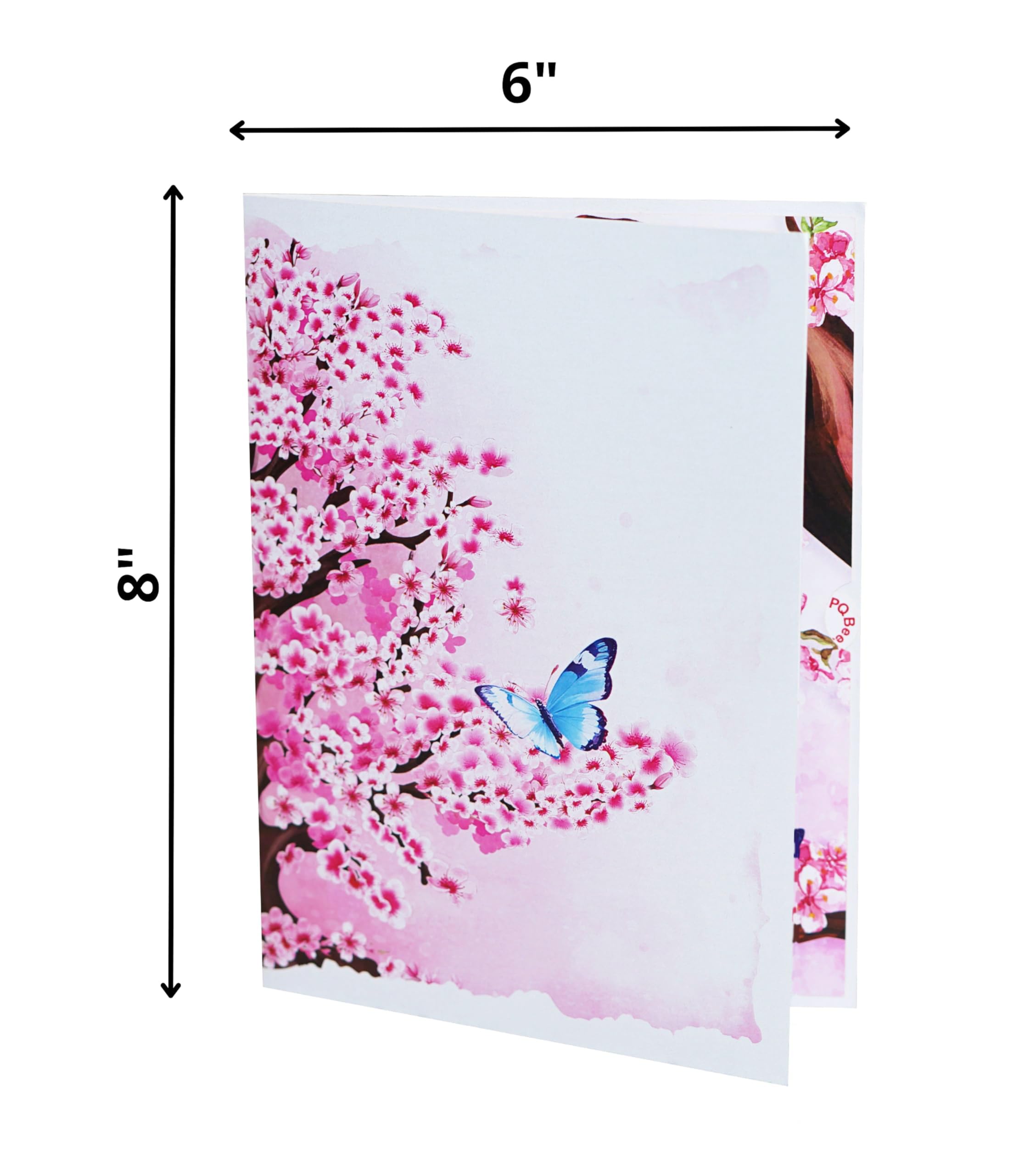 PQ Bees Pop Up Mothers Day Card for Women Mom Grandma Wife, 3D Birthday Anniversary Get Well Soon Thank You Valentines Day Card (Size 6x8 In – Butterflies Cherry Blossom).