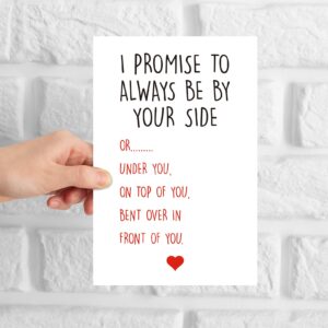 CGBRspacex Funny Anniversary Card for Boyfriend Husband, I Promise to Always Be By Your Side Card, Hilarious Gift for First Second Third Year Anniversary (Top or Under)