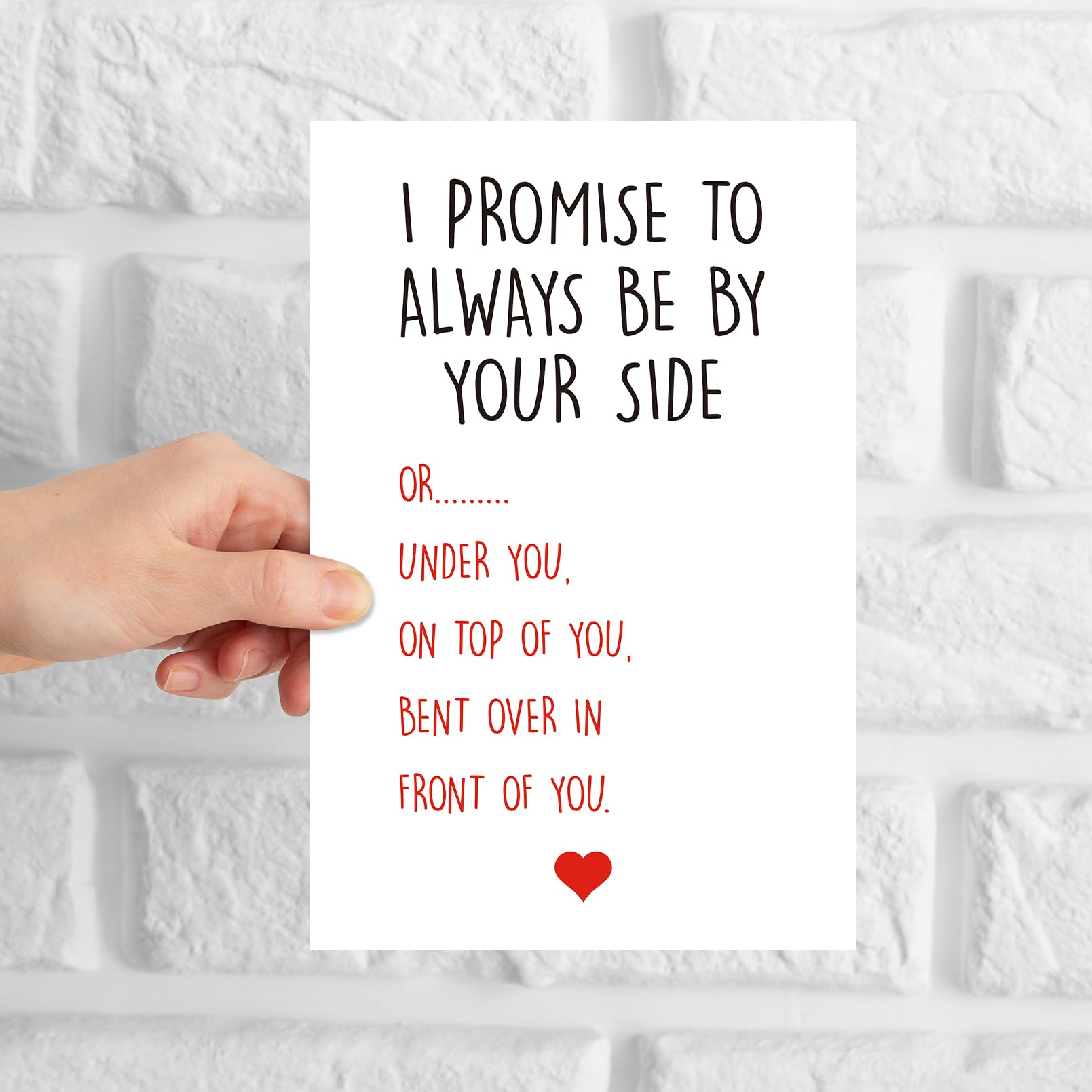 CGBRspacex Funny Anniversary Card for Boyfriend Husband, I Promise to Always Be By Your Side Card, Hilarious Gift for First Second Third Year Anniversary (Top or Under)