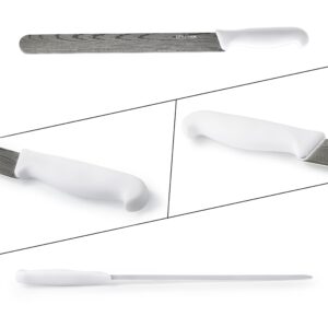 Brisket Slicing Knife, Little Cook 12" Stainless Steel Carving Knife for Meat, Brisket, BBQ, Turkey, Watermelon (White)