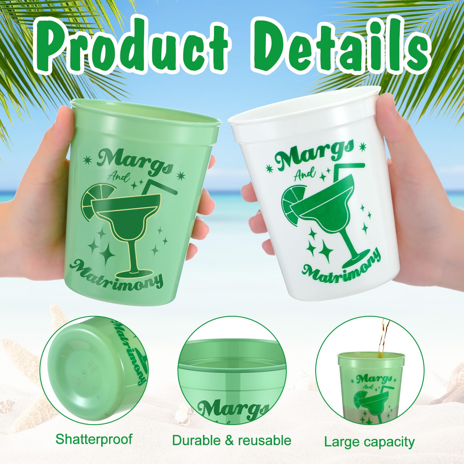 Ninehaoou 16 Pack Margs and Matrimony Bachelorette Party Cups Bachelorette Party Supplies 16oz Reusable Bridal Party Cups Cowgirl Cups Bridal Shower Favors for Groovy Bride Bridesmaid Bach Party