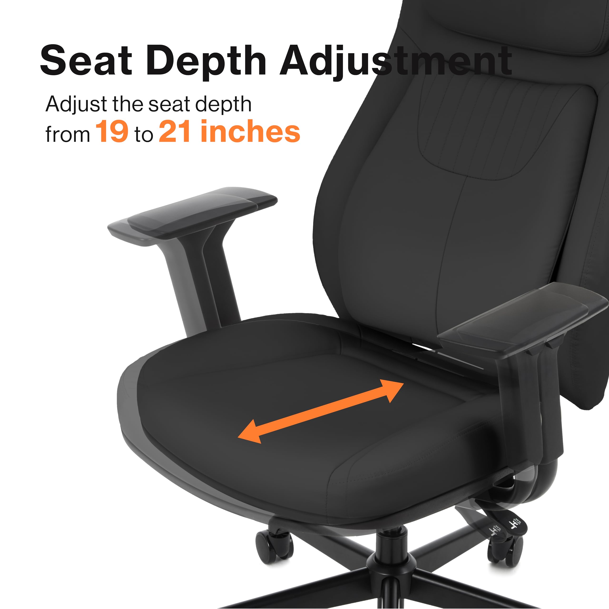 Posturelift Ergonomic Office Chair Adjustable Lumbar Support, Seat Depth, Leather Chair, Adjustable Armrest, High Back Home Office Desk Chairs for Posture and Back Pain.