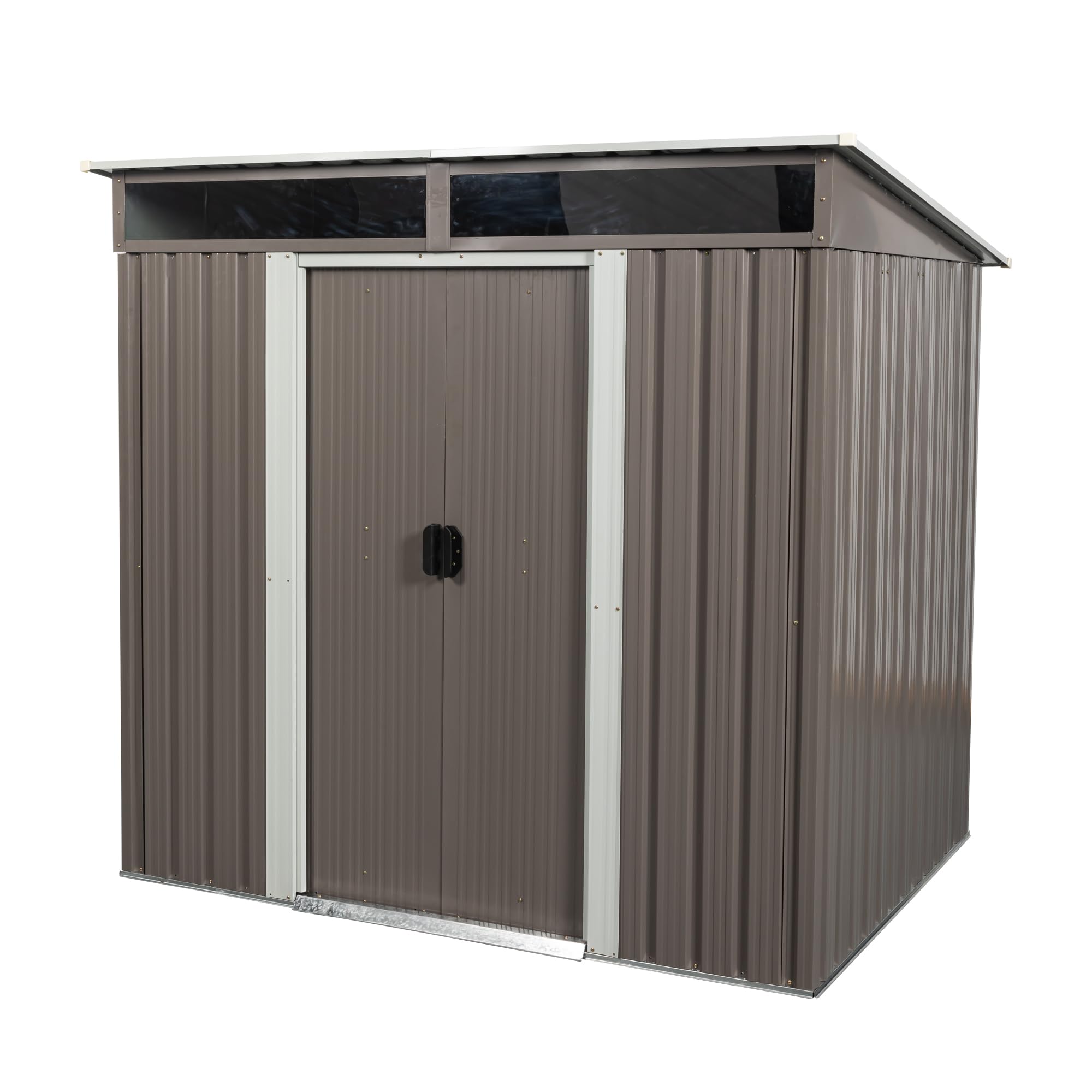 Outdoor Metal shed for Tools, Garden and Bikes, Outdoor Metal shed - Convenient Outdoor Storage Solution, Bikes, Electric Bikes (6ft x 5ft Grey-2)