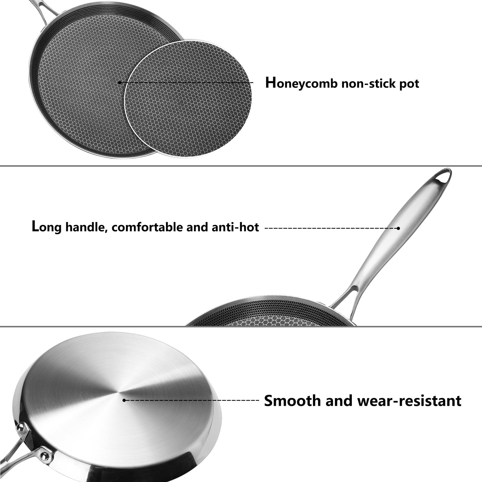 Nonstick Crepe Pan,11-inch stainless steel crepe pan honeycomb Perfect steel crepe pan, all clad pancake pan for Pancakes Induction Compatible